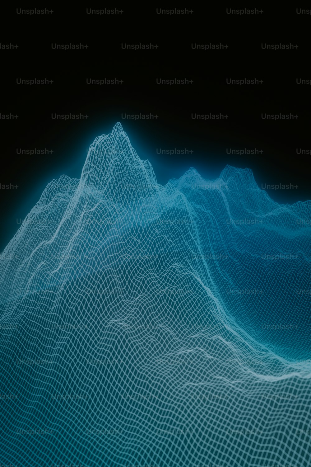 a computer generated image of a mountain range