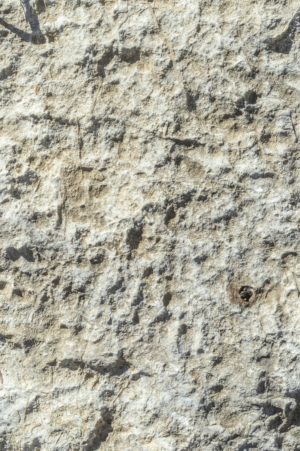 Un primer plano de una pared de roca con un reloj