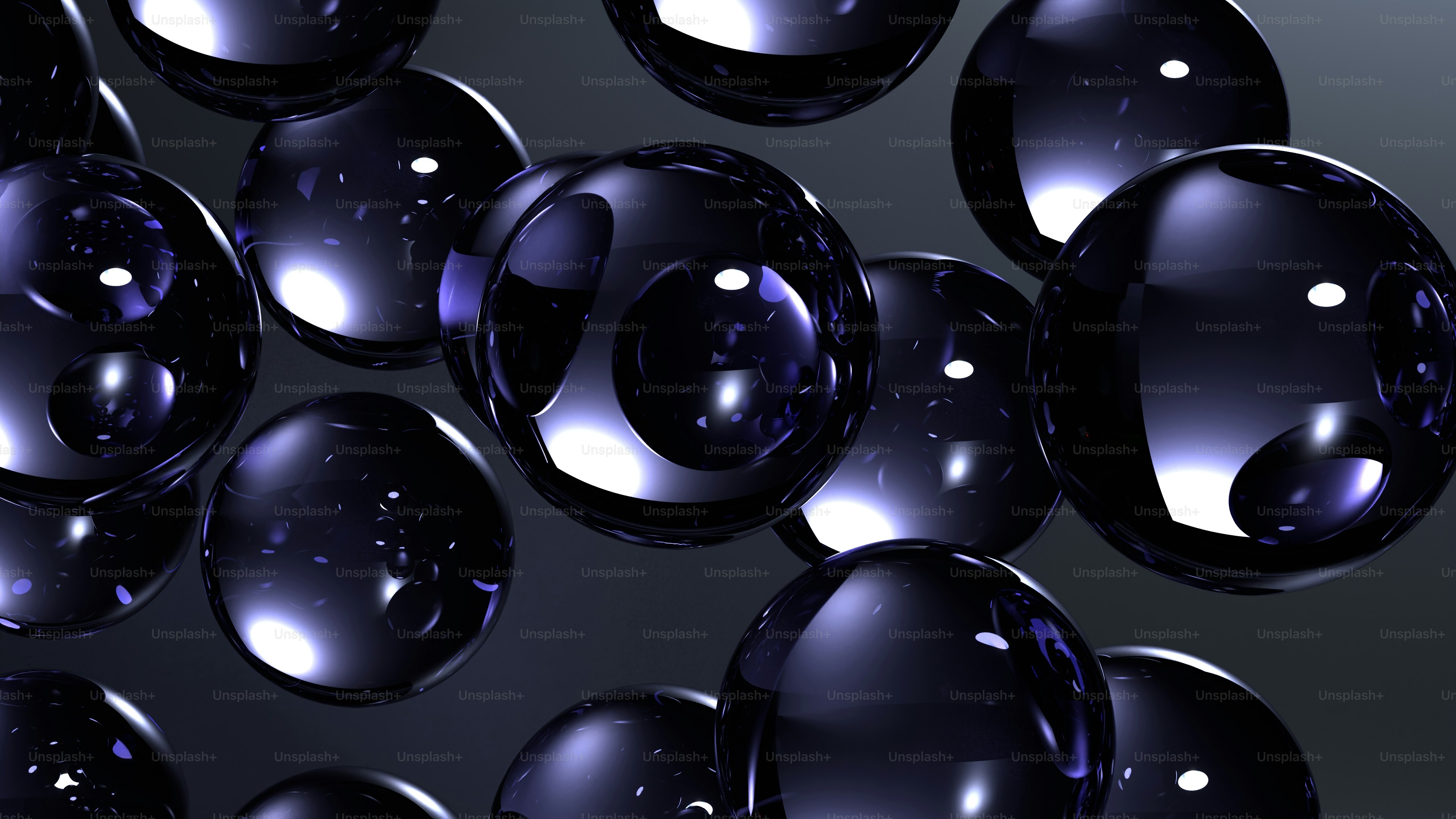 A group of shiny balls floating in the air photo – Abstract Image on ...