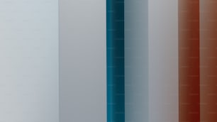 eine weiße und blaue Wand mit vertikalen Streifen