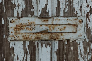 une plaque de métal rouillée avec un oiseau dessus