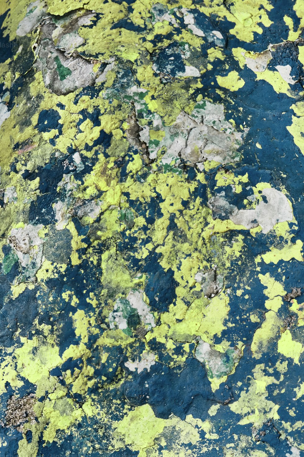 a close up of a yellow and blue surface