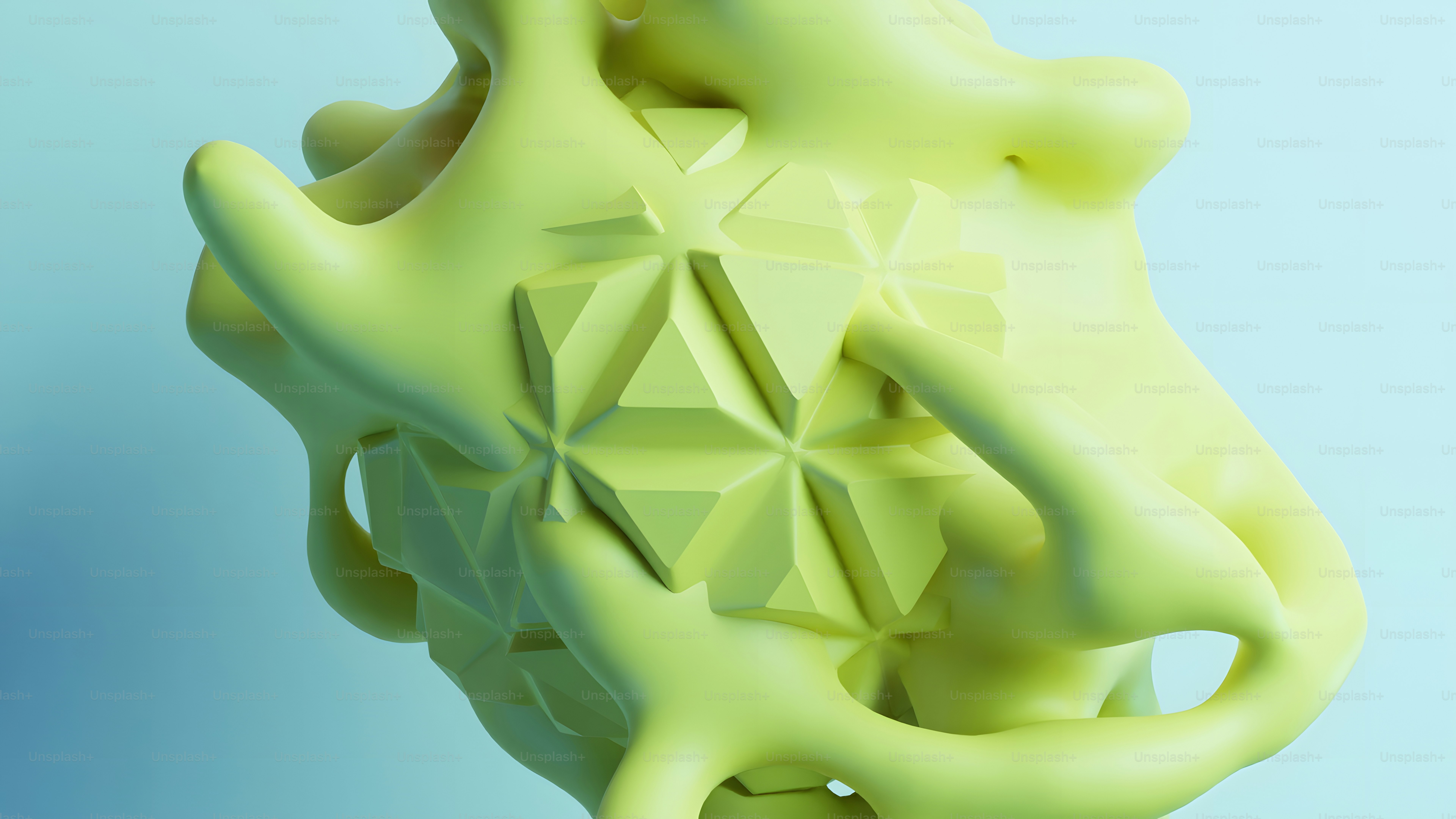 A yellow object is shown against a blue background photo – Render Image ...
