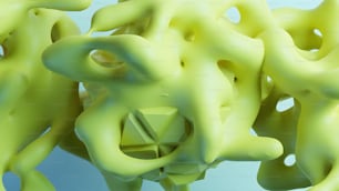 a computer generated image of a bunch of yellow objects