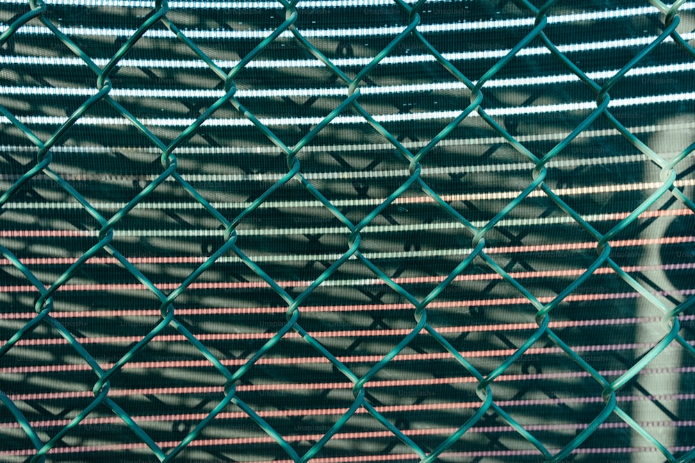 a close up of a chain link fence