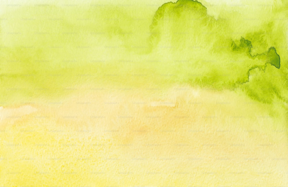 a painting of a yellow and green background