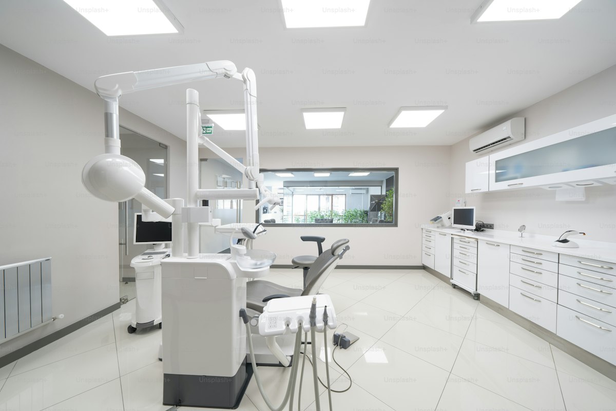 Modern dental clinic interior with treatment chairs and equipment in Fort Lauderdale