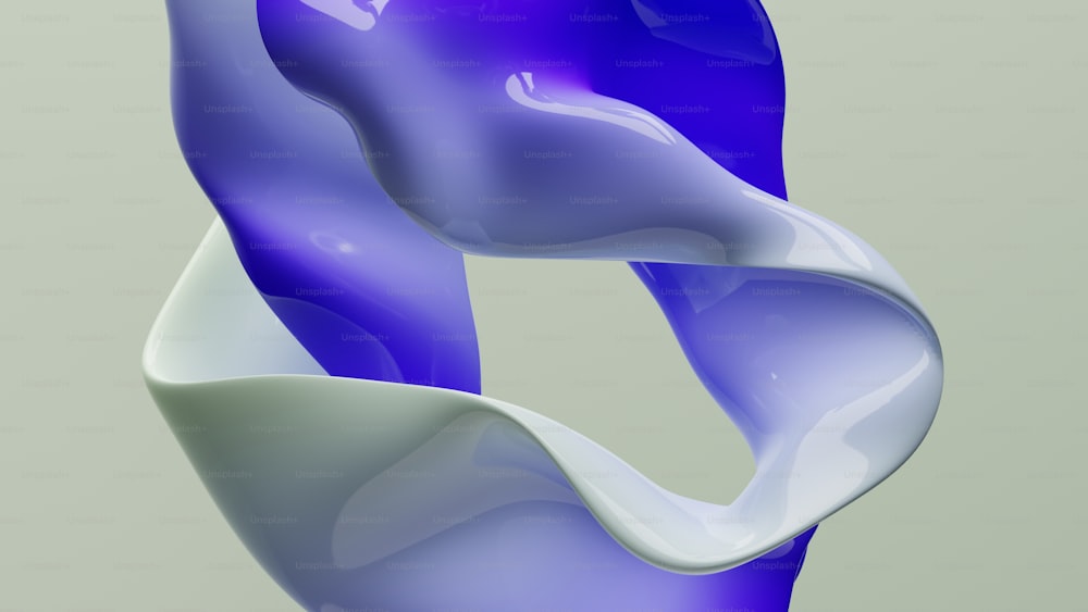 an abstract blue and white object is shown