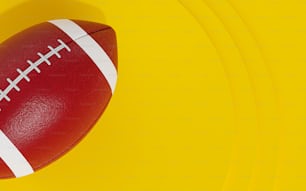 a close up of a football on a yellow background