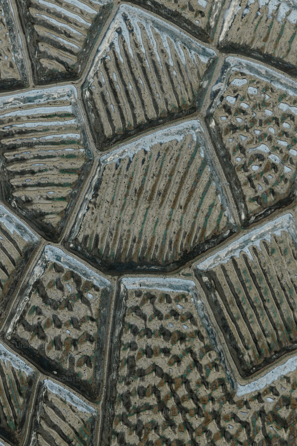 uma visão de perto de um padrão feito de tijolos