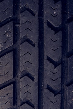 Close-up of quality tire tread showing premium tire brand
