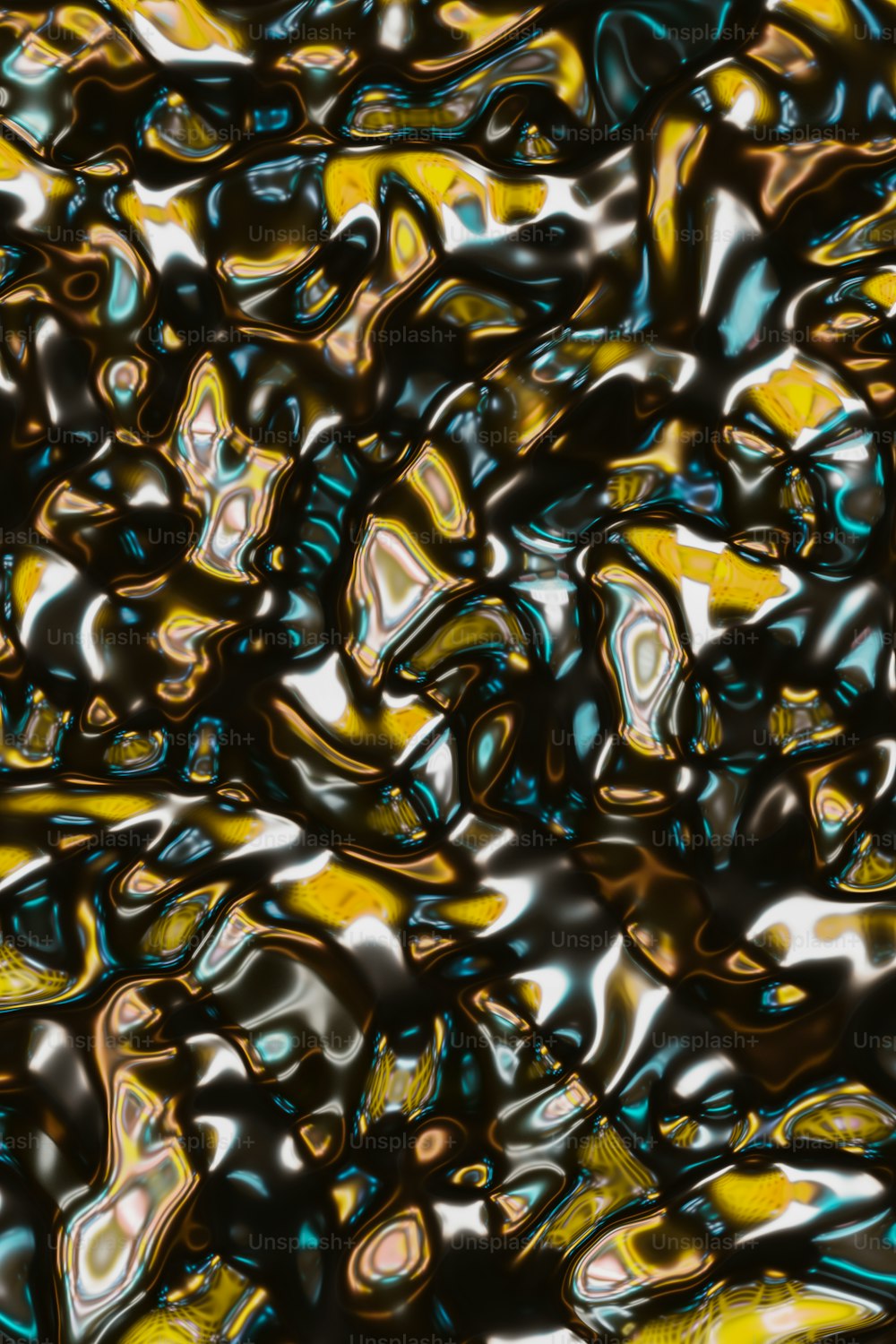a close up of a black and yellow background