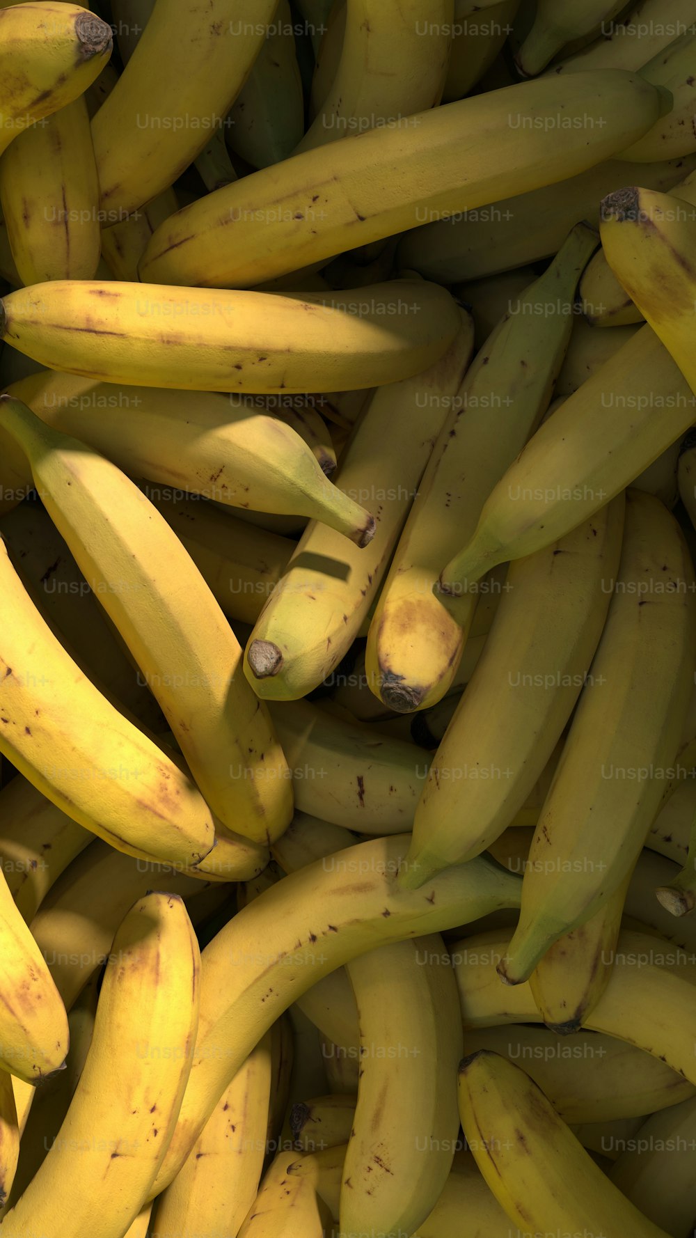 나란히 앉아있는 익은 바나나 한 묶음