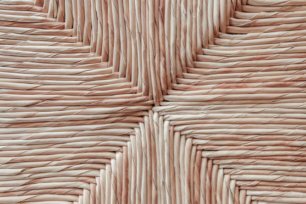 a close up view of a woven material