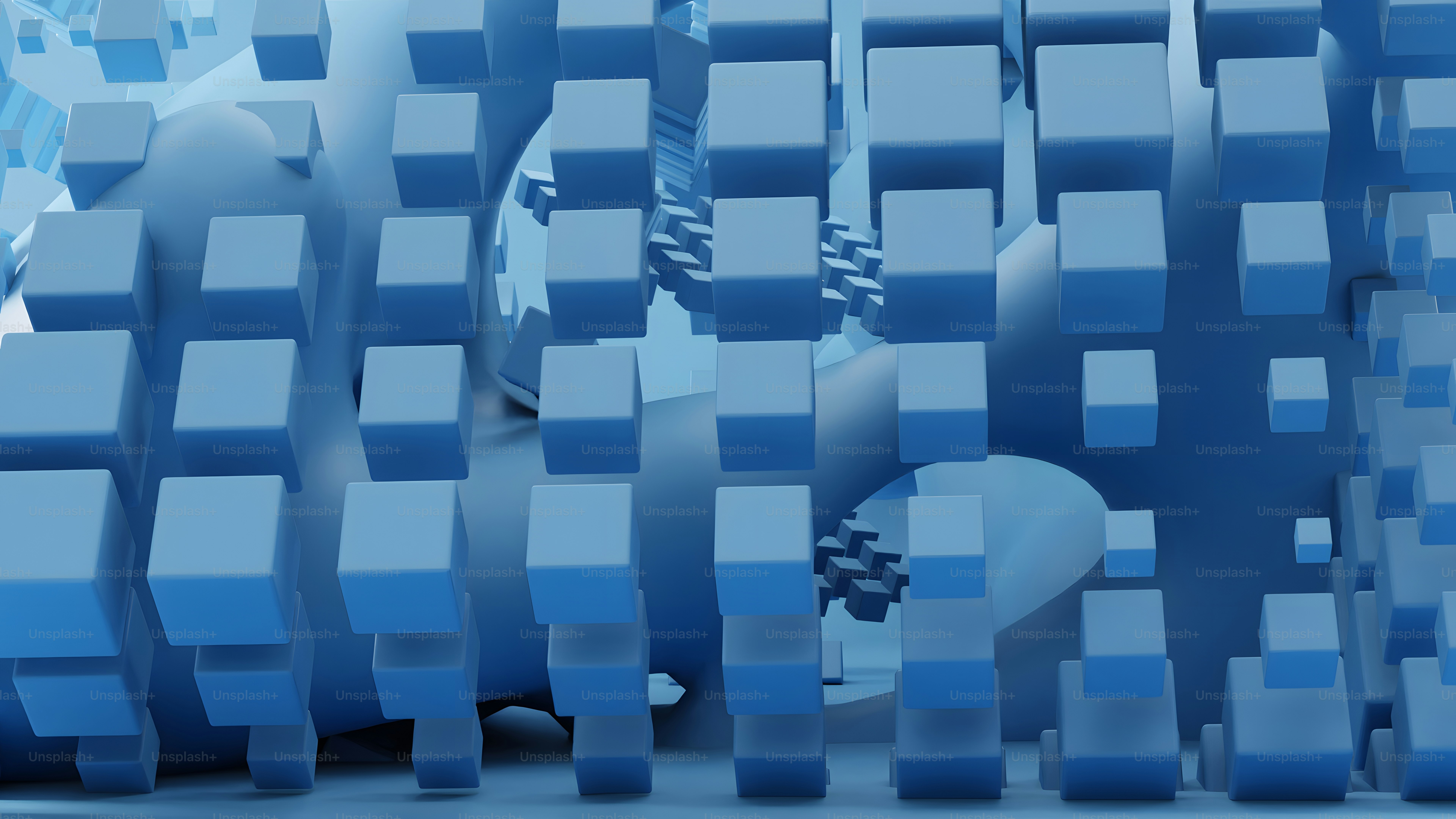 a blue abstract background with a dollar symbol in the center