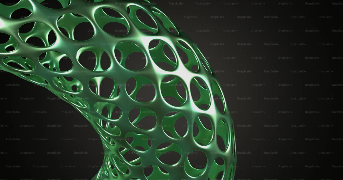 Green Abstract Objects A green abstract object on a black background photo – 3d render Image ...