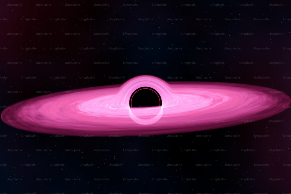 a impressão de um artista de um buraco negro no espaço