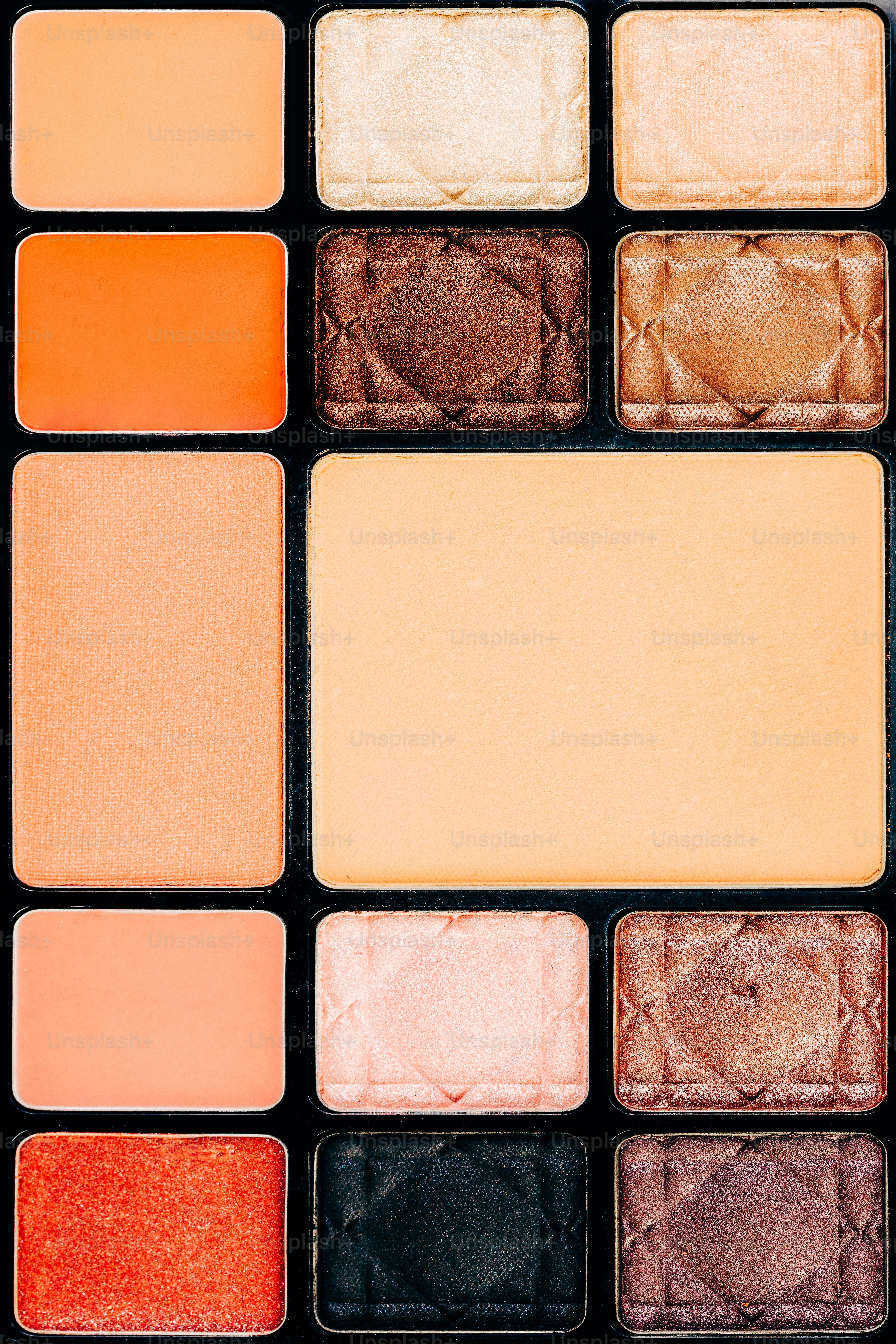 a close up of a palette of eyeshades