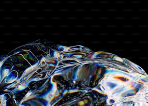 a close up of a liquid substance on a black background