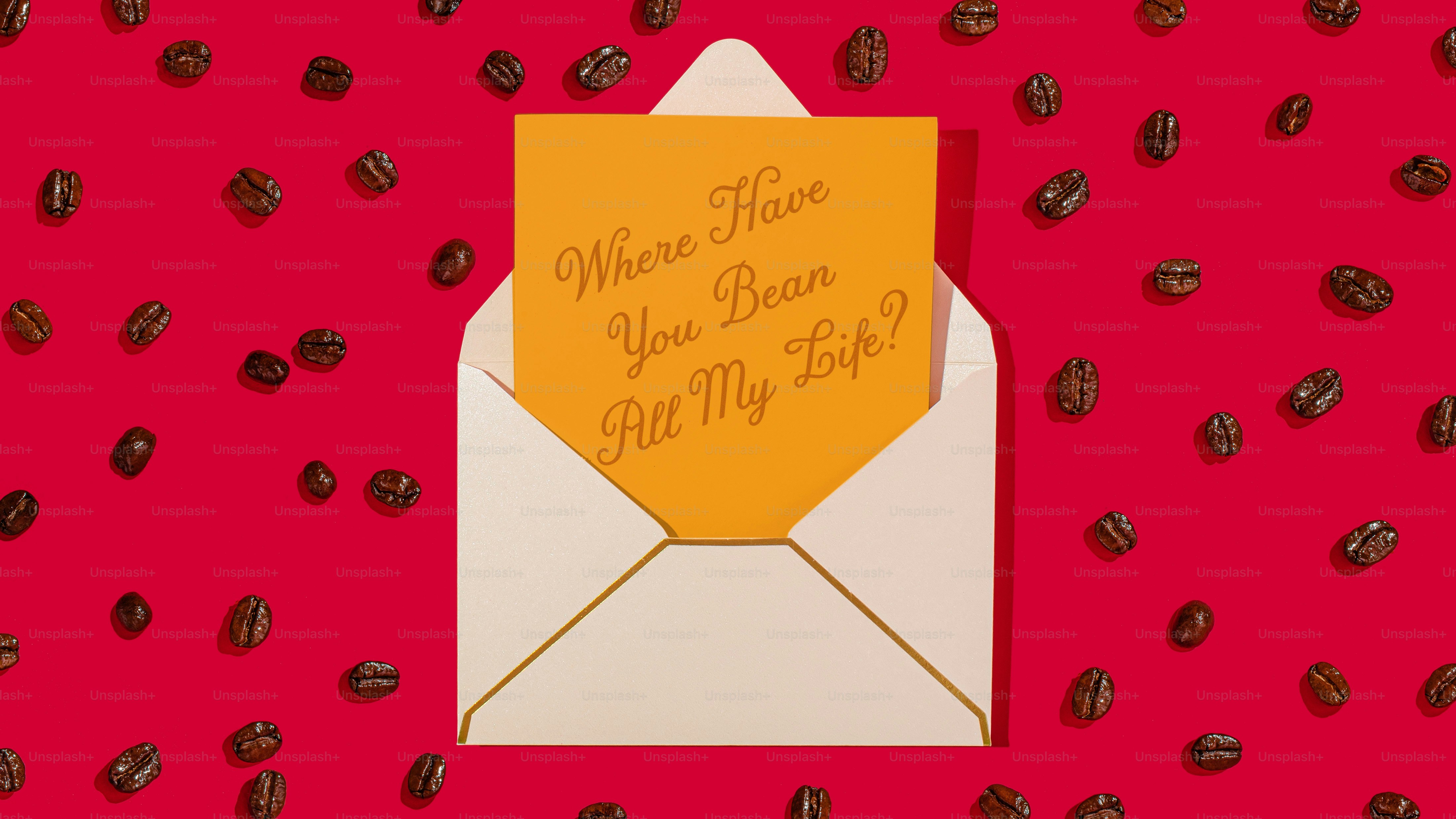 an envelope with a note attached to it