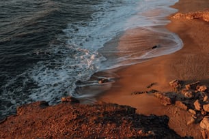 a view of the ocean from a cliff