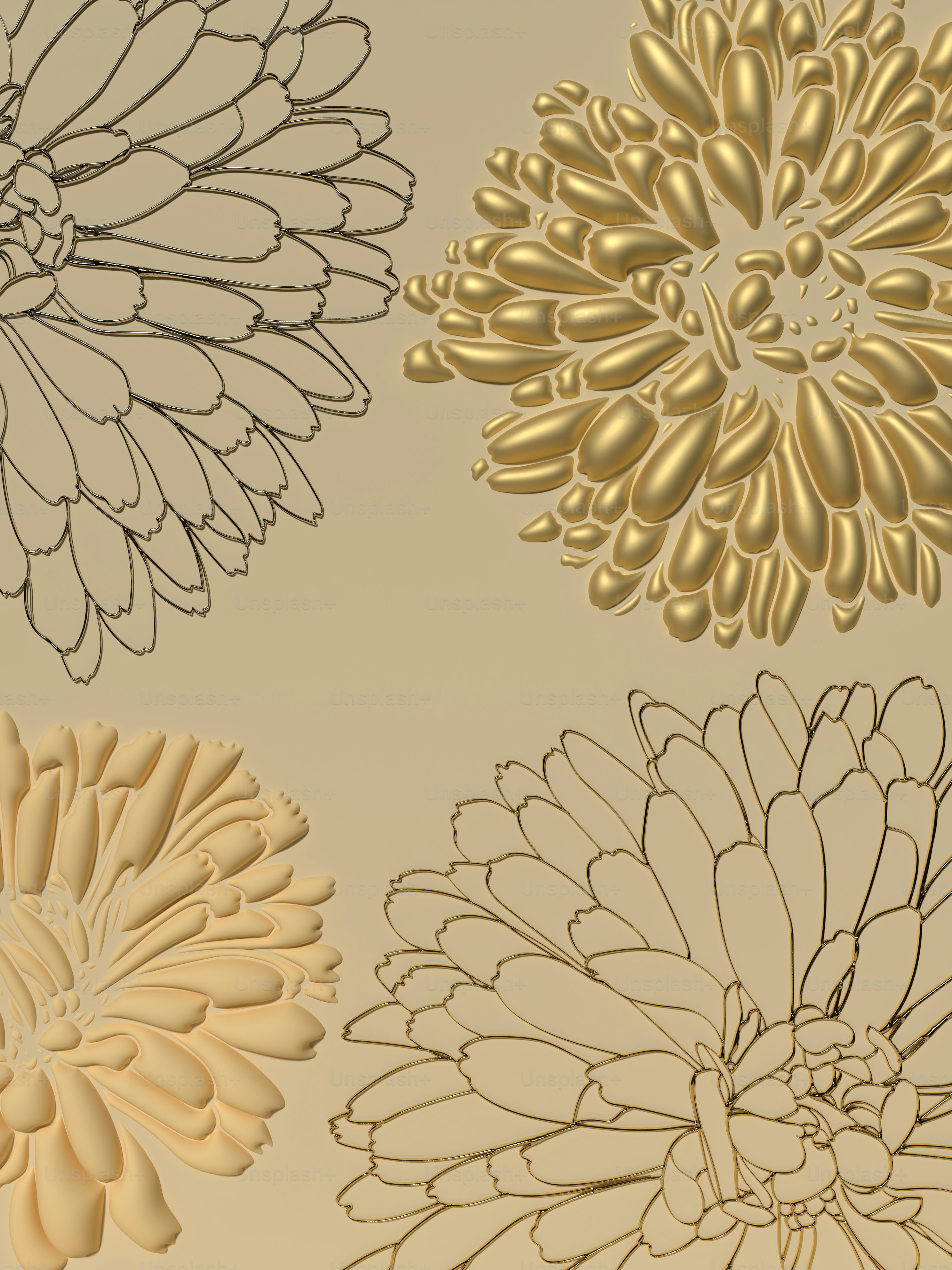 um monte de diferentes tipos de flores em uma parede