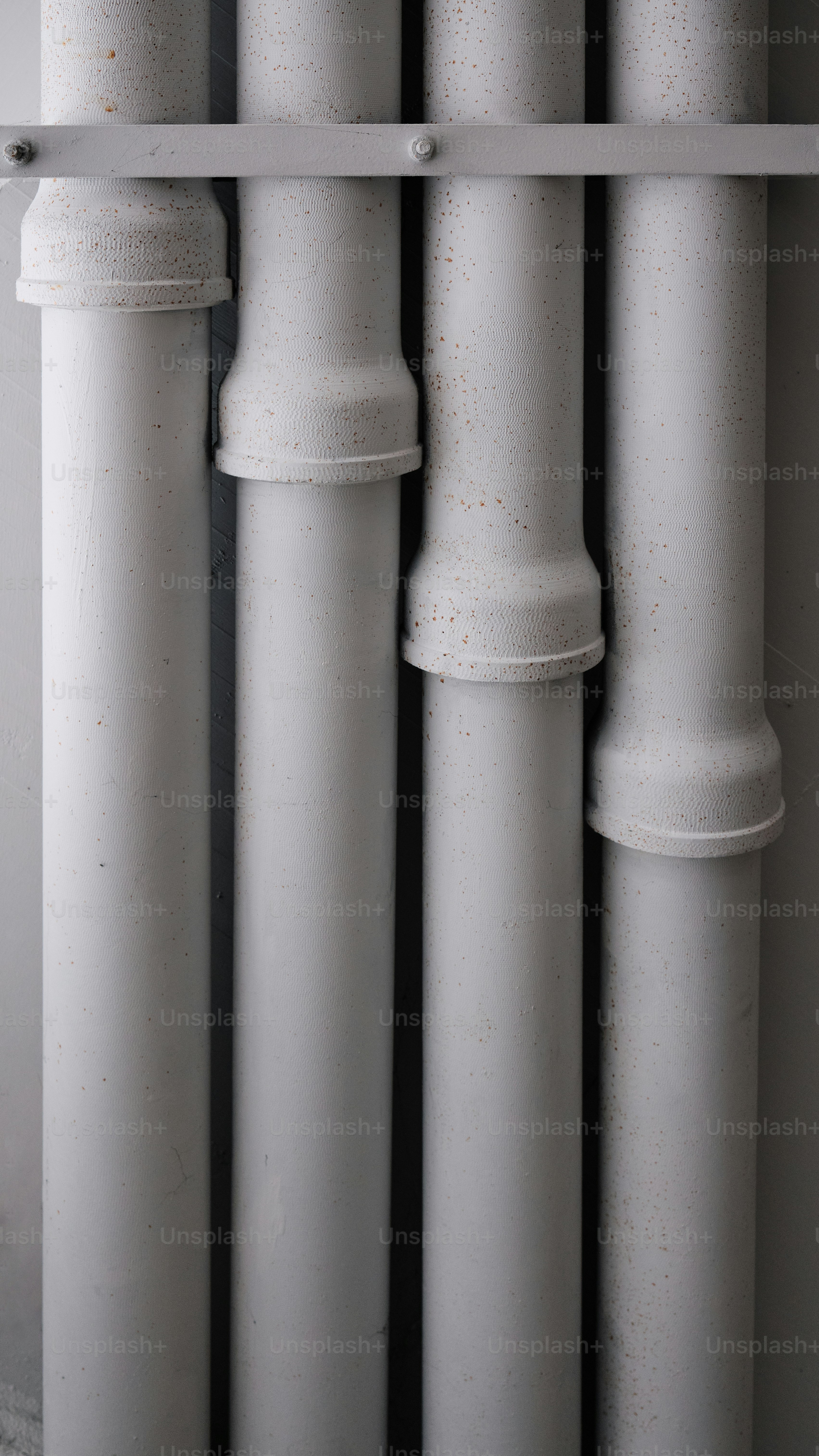 white pipes on a white background