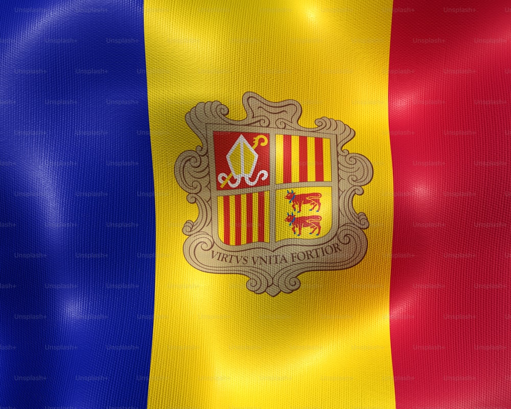 a flag with a coat of arms on it