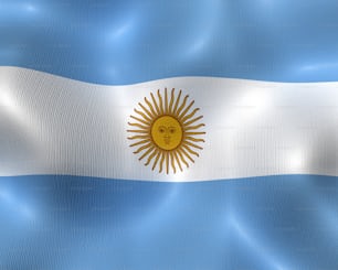 the flag of argentina waving in the wind
