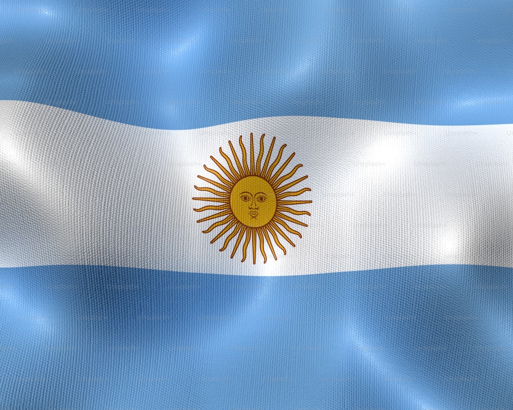 the flag of argentina waving in the wind