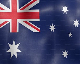 La bandera de Australia ondea en el viento