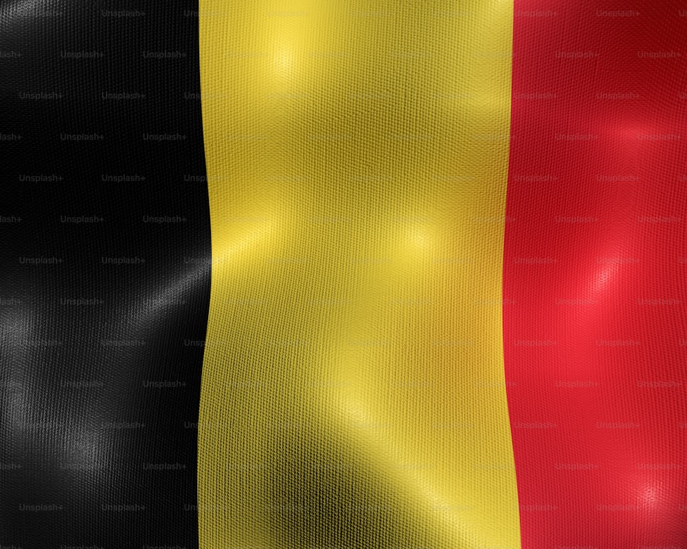 La bandera de Bélgica ondea en el viento