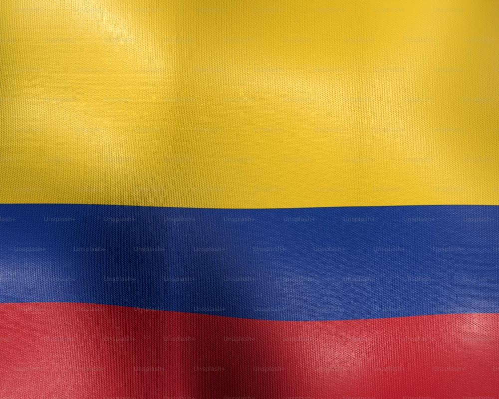Die Flagge Kolumbiens weht im Wind