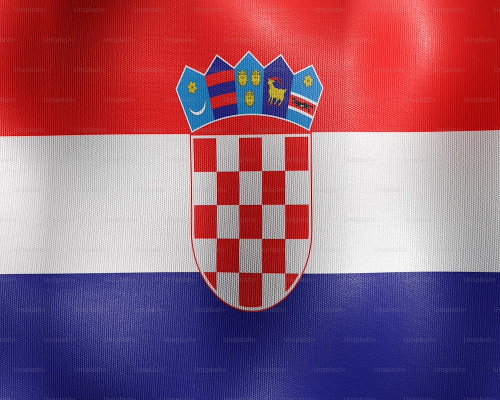 La bandera de Croacia con un escudo de armas