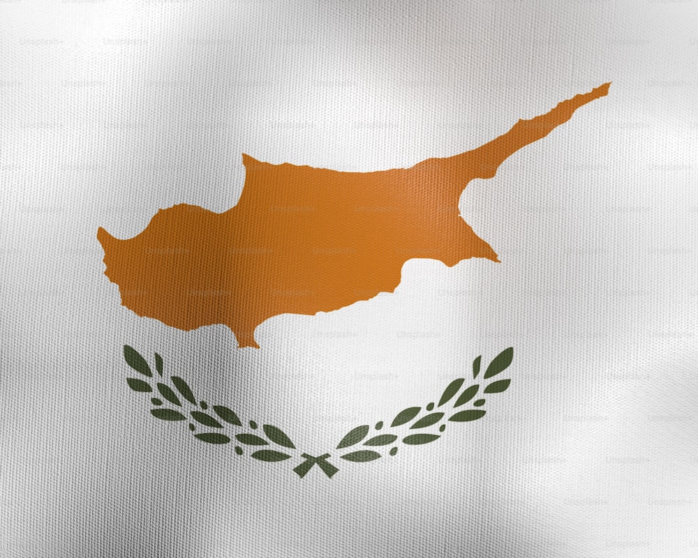 a white and orange flag with an orange state on it