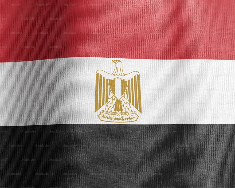 Eine Nahaufnahme der Flagge Ägyptens
