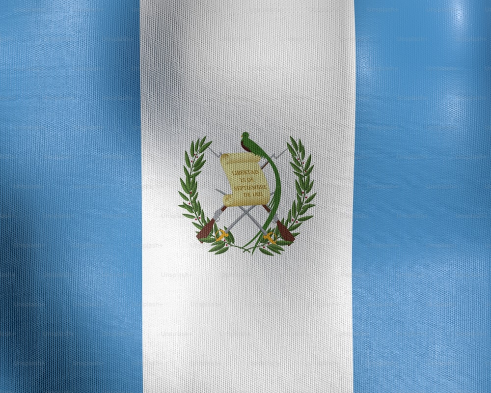 바람에 흔들리는 �과테말라의 국기