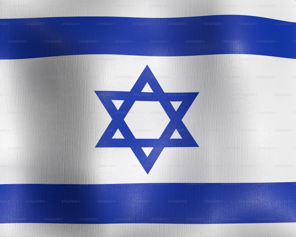 La bandera de Israel ondea en el viento