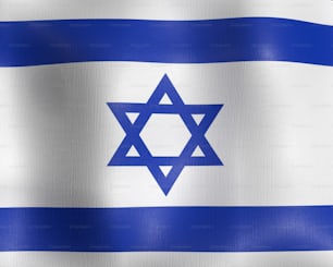 the flag of israel is waving in the wind