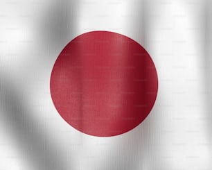 La bandera de Japón ondea en el viento