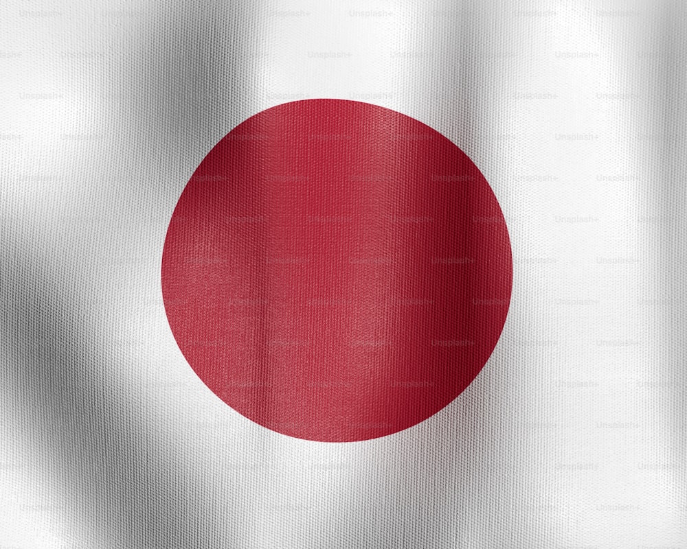 La bandera de Japón ondea en el viento