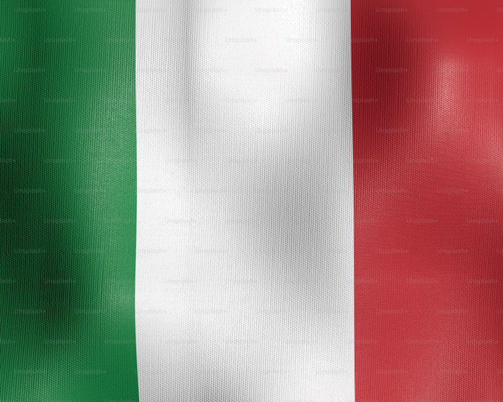바람에 흔들리는 이탈리아 국기