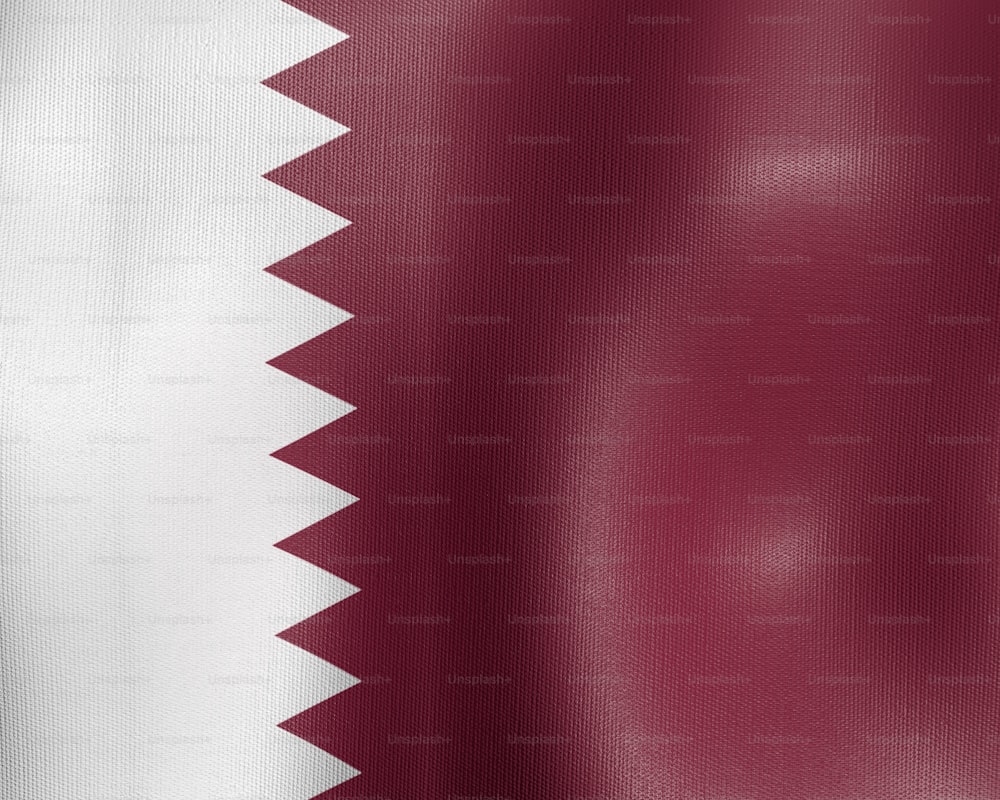 Un primer plano de la bandera de Qatar