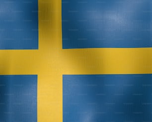 スウェーデンの旗が風になびいている