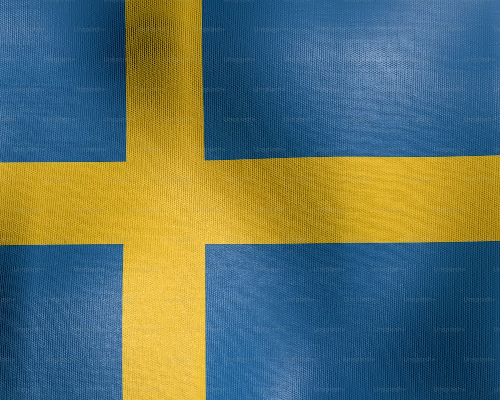 La bandiera della Svezia sventola nel vento