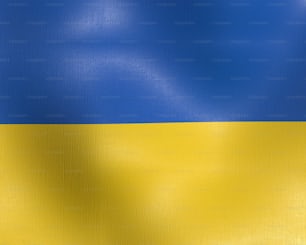 eine blau-gelbe Flagge mit einem weißen Streifen