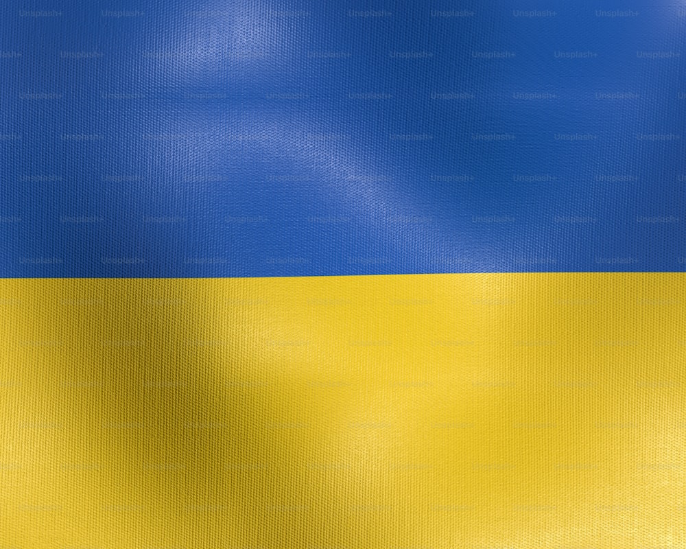 a blue and yellow flag with a white stripe