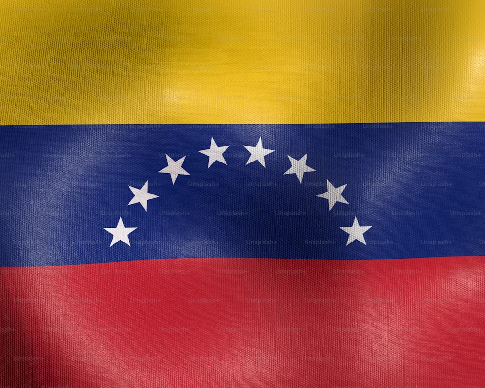 베네수엘라의 국기가 바람에 흔들리고있다