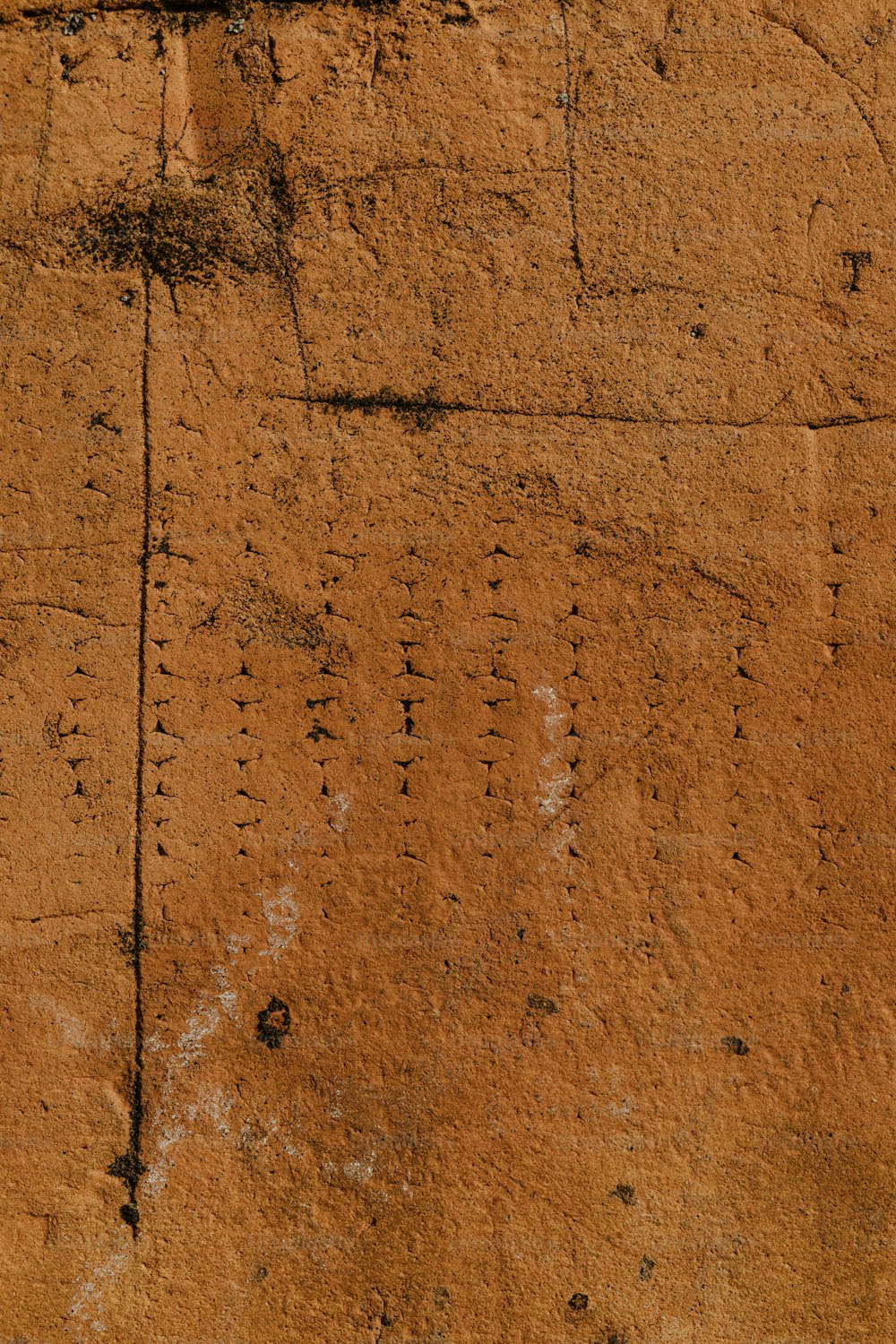 a close up of a wall with a clock on it