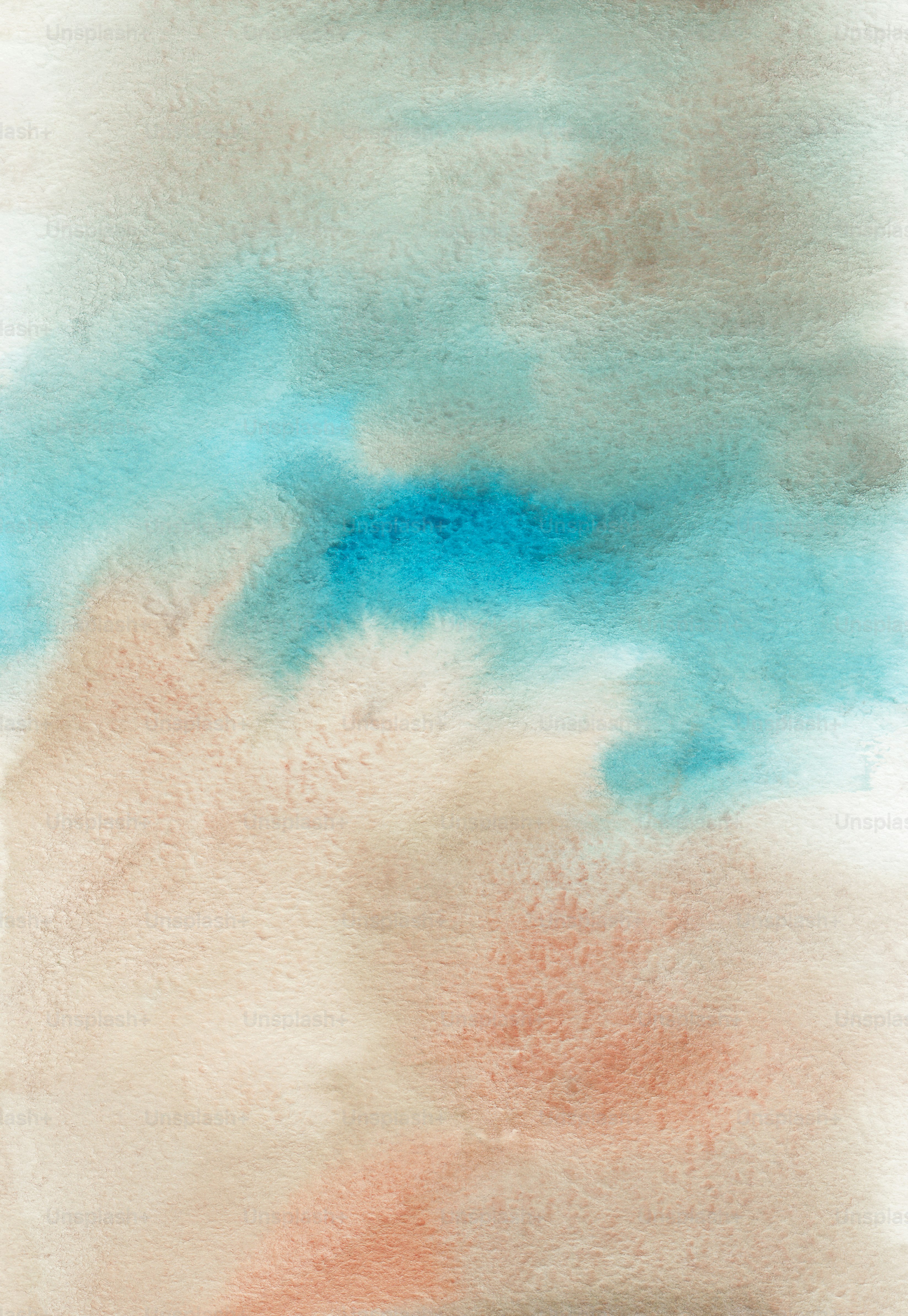 a painting of a blue sky with clouds